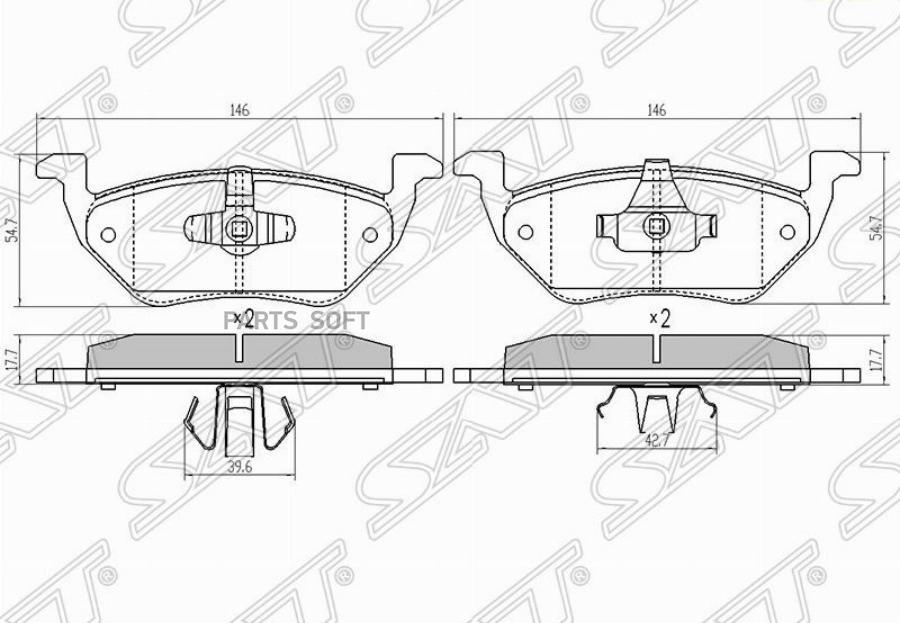 

Колодки Тормозные Зад Ford Maverick 01-08/ Mazda Tribute 04-08 Sat арт. ST-6L8Z-22-00B