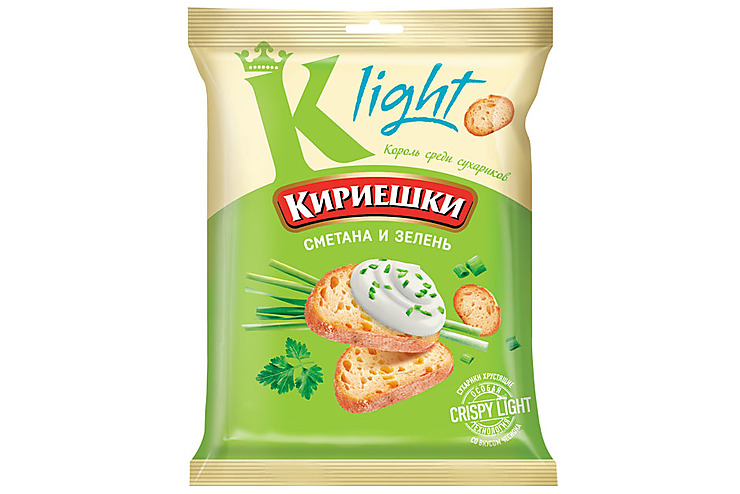 «Кириешки Light», сухарики со вкусом сметаны и зелени, 80 г