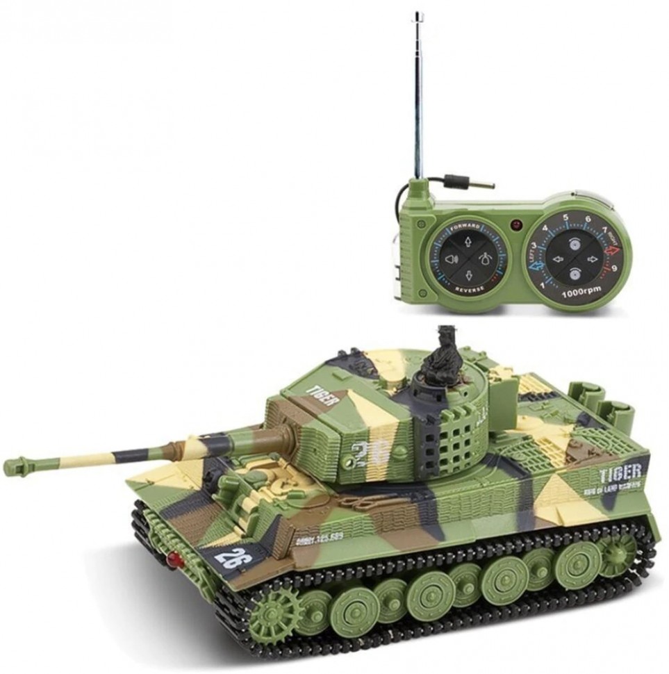 

Радиоуправляемый танк Great Wall Tiger (зеленый камуфляж, 27MHz, 1:72) - 2117-1