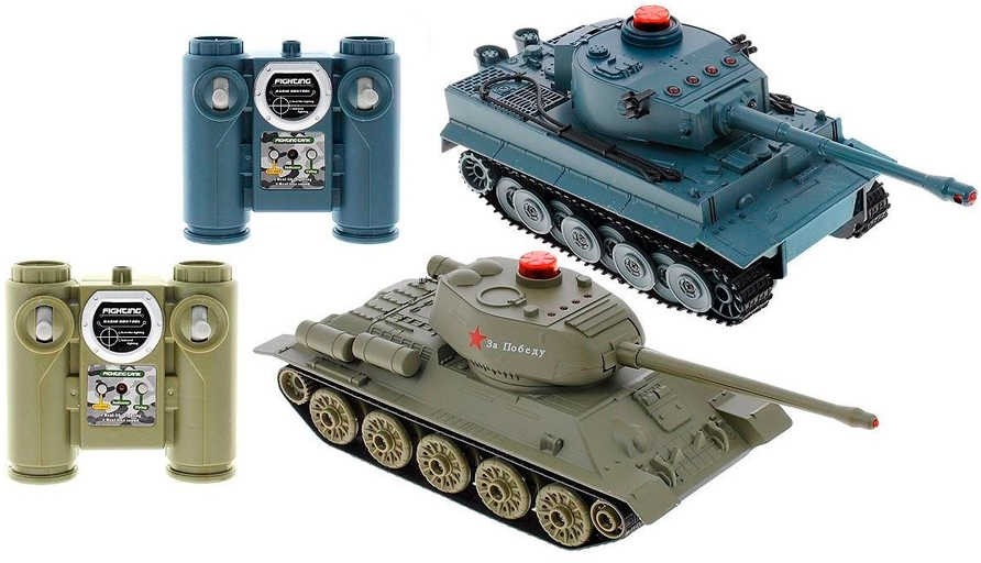 

Радиоуправляемый танковый бой Huan Qi Т34 и Tiger масштаб 1:32 2.4G - HQ555