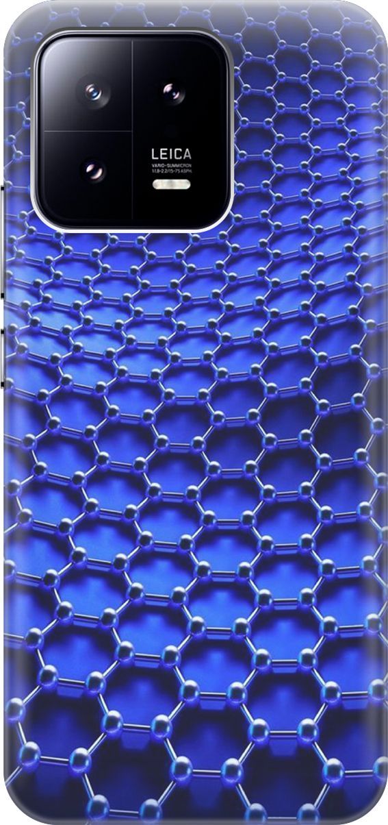 

Силиконовый чехол на Xiaomi 13 с принтом "Молекулярная цепь", Синий;черный, 159013