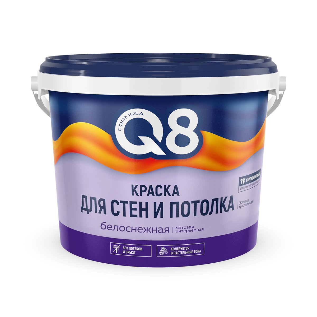 Краска для стен и потолка водно-дисперсионная Formula Q8, матовая, белая, 2,7 кг водно дисперсионная краска для потолков olecolor