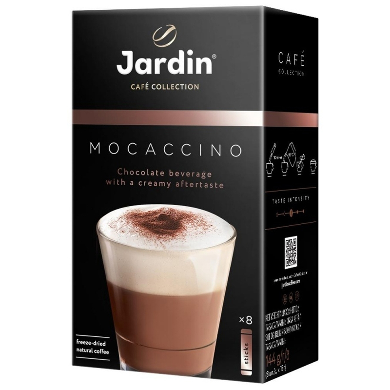 Кофе растворимый Jardin Mocaccino, 3в1, порошкообразный, порционный, 8 пакетиков* 18г