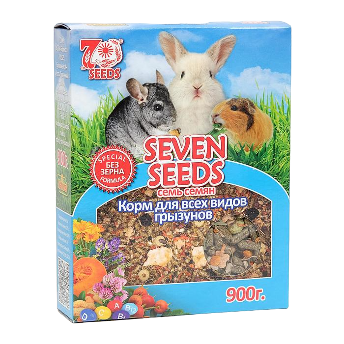 Сухой корм для грызунов Seven Seeds Supermix, беззерновой, 900 г