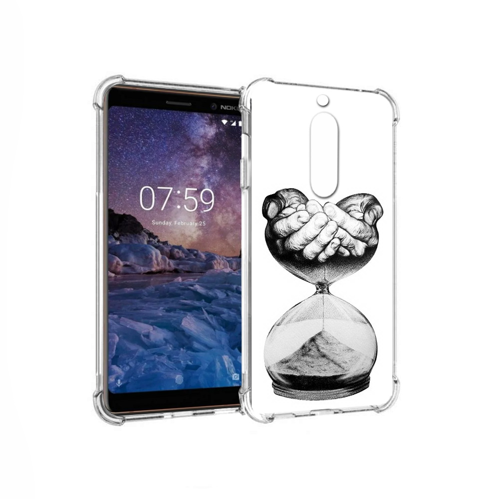 Чехол MyPads Tocco для Nokia 7 часы жизни черно белый (PT95887.123.669)