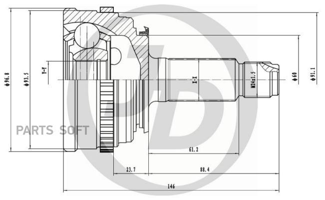 

JUST DRIVE JCT0007A ШРУС внешний ABS HO022A50