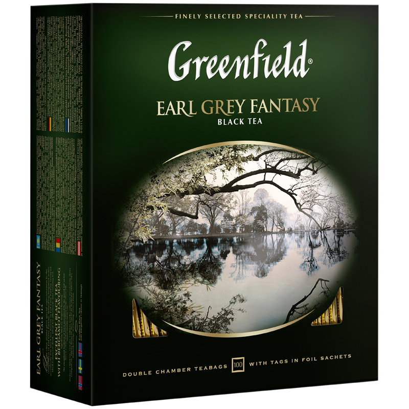 

Чай Greenfield "Earl Grey", черный с бергамотом, 100 фольг. пакетиков по 2г