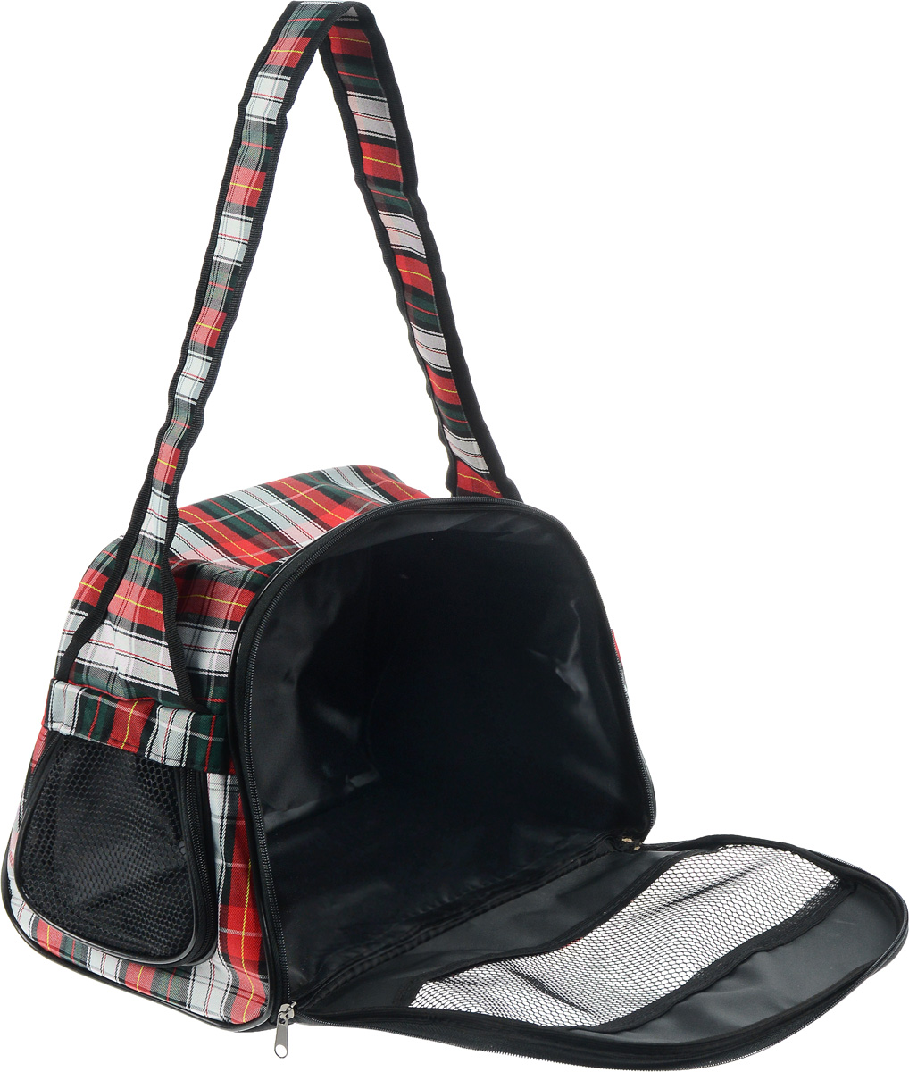 Сумка-переноска ZooMark Д1, с сеткой и люком, 35x22x26 см