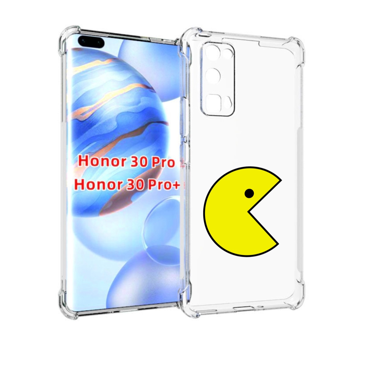

Чехол бампер MyPads pacman-пекмен для Honor 30 Pro, Прозрачный, Tocco