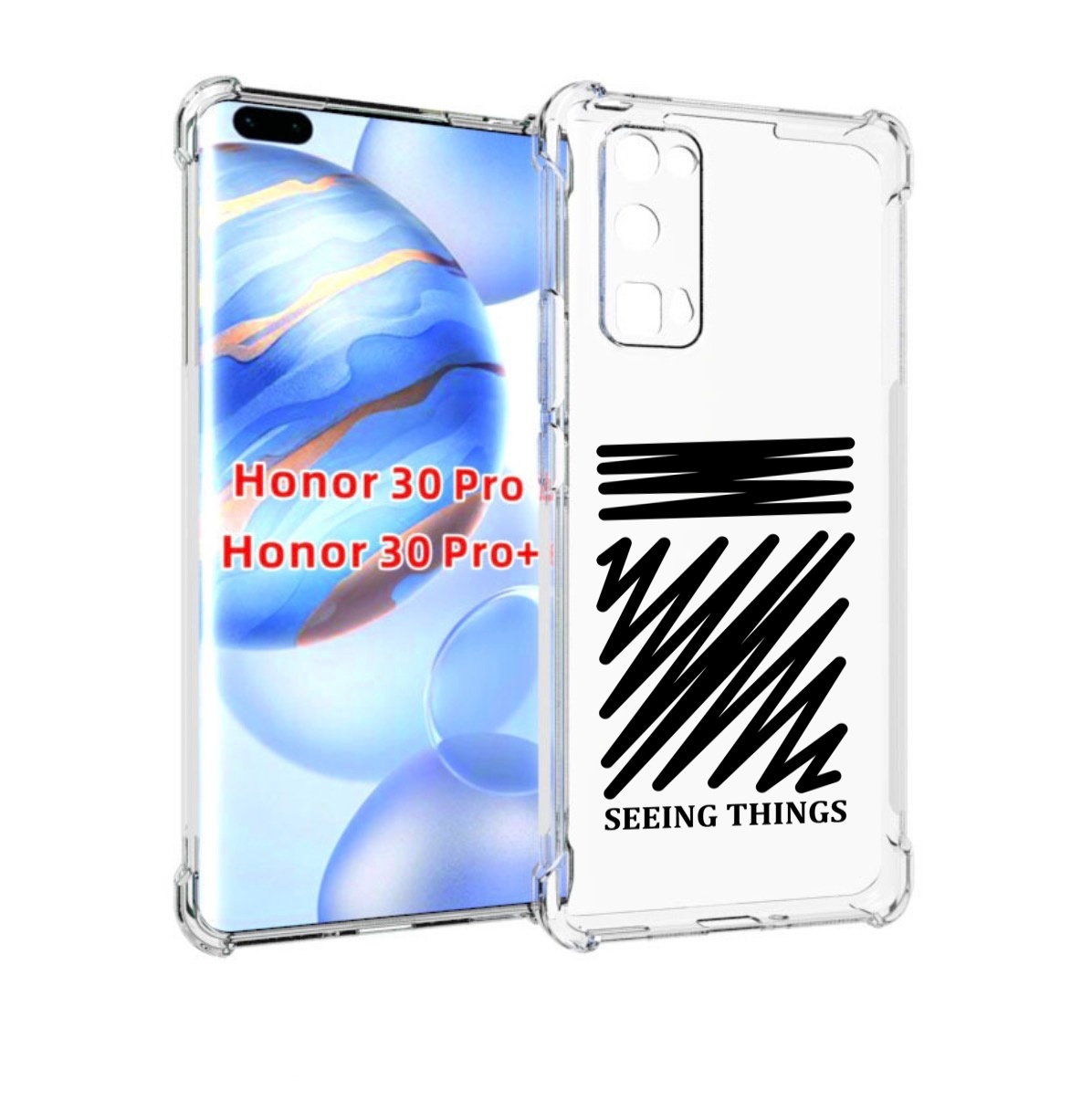 

Чехол бампер MyPads seeing-things для Honor 30 Pro, Прозрачный, Tocco