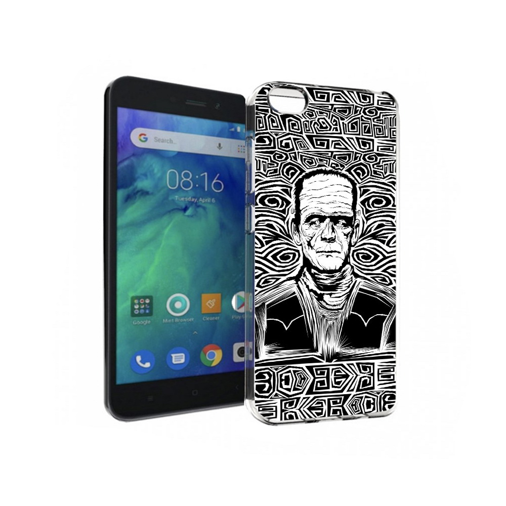 

Чехол MyPads Tocco для Xiaomi Redmi Go франкенштейн черно белый, Прозрачный, Tocco