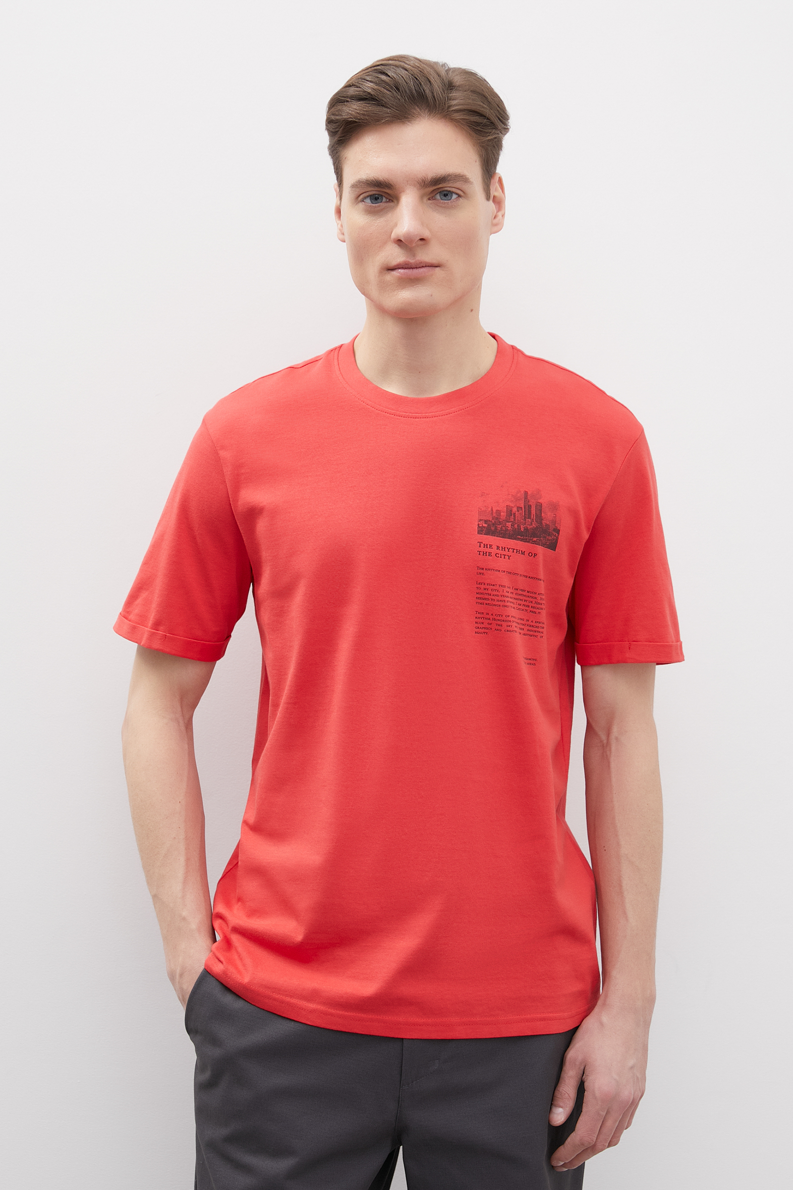 

Футболка мужская Finn Flare FBD21034 красная L, Красный, FBD21034