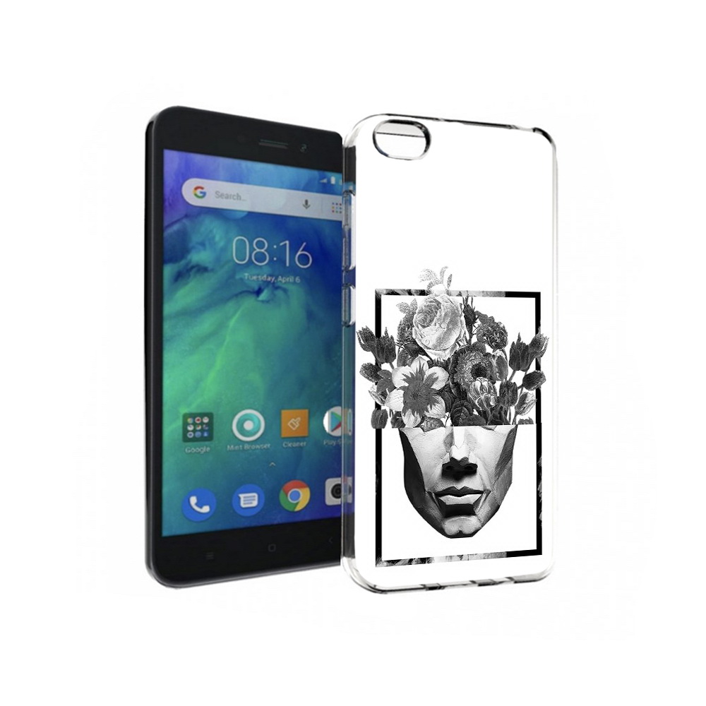 Чехол MyPads Tocco для Xiaomi Redmi Go черно белая ваза в абстракции