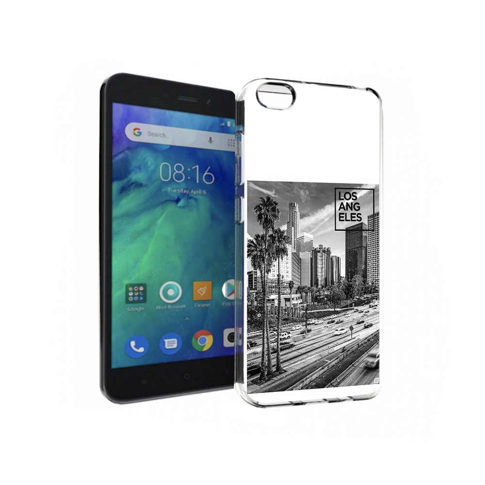 Чехол MyPads Tocco для Xiaomi Redmi Go черно белый лос анджелес