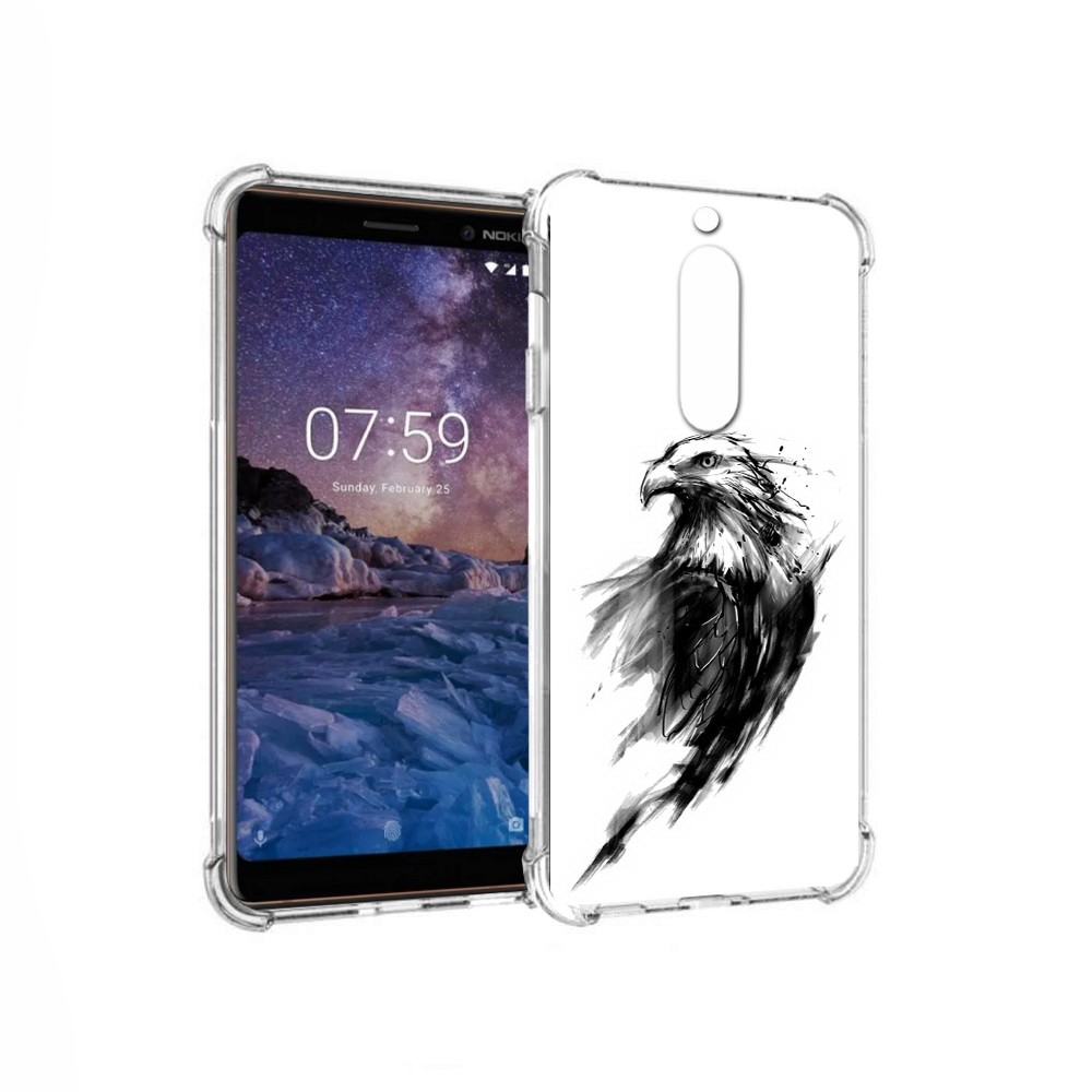 

Чехол MyPads Tocco для Nokia 7 чб птица (PT95887.123.670), Прозрачный, Tocco