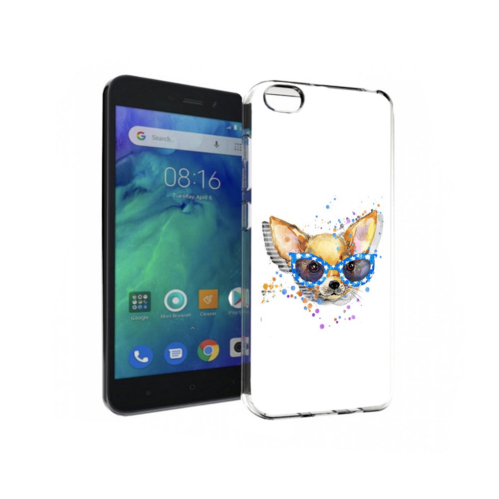 

Чехол MyPads Tocco для Xiaomi Redmi Go чихуа-хуа в очках, Прозрачный, Tocco
