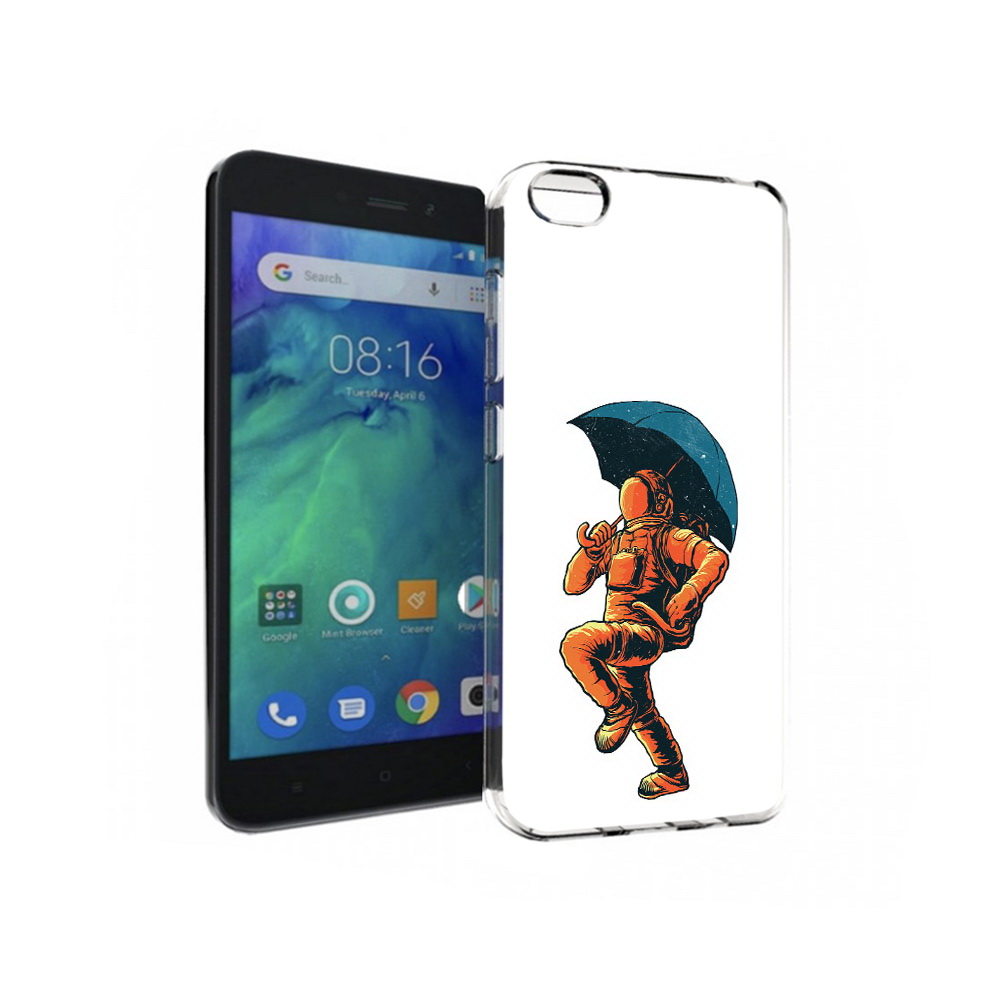 

Чехол MyPads Tocco для Xiaomi Redmi Go шагающий космонавт с зонтом, Прозрачный, Tocco
