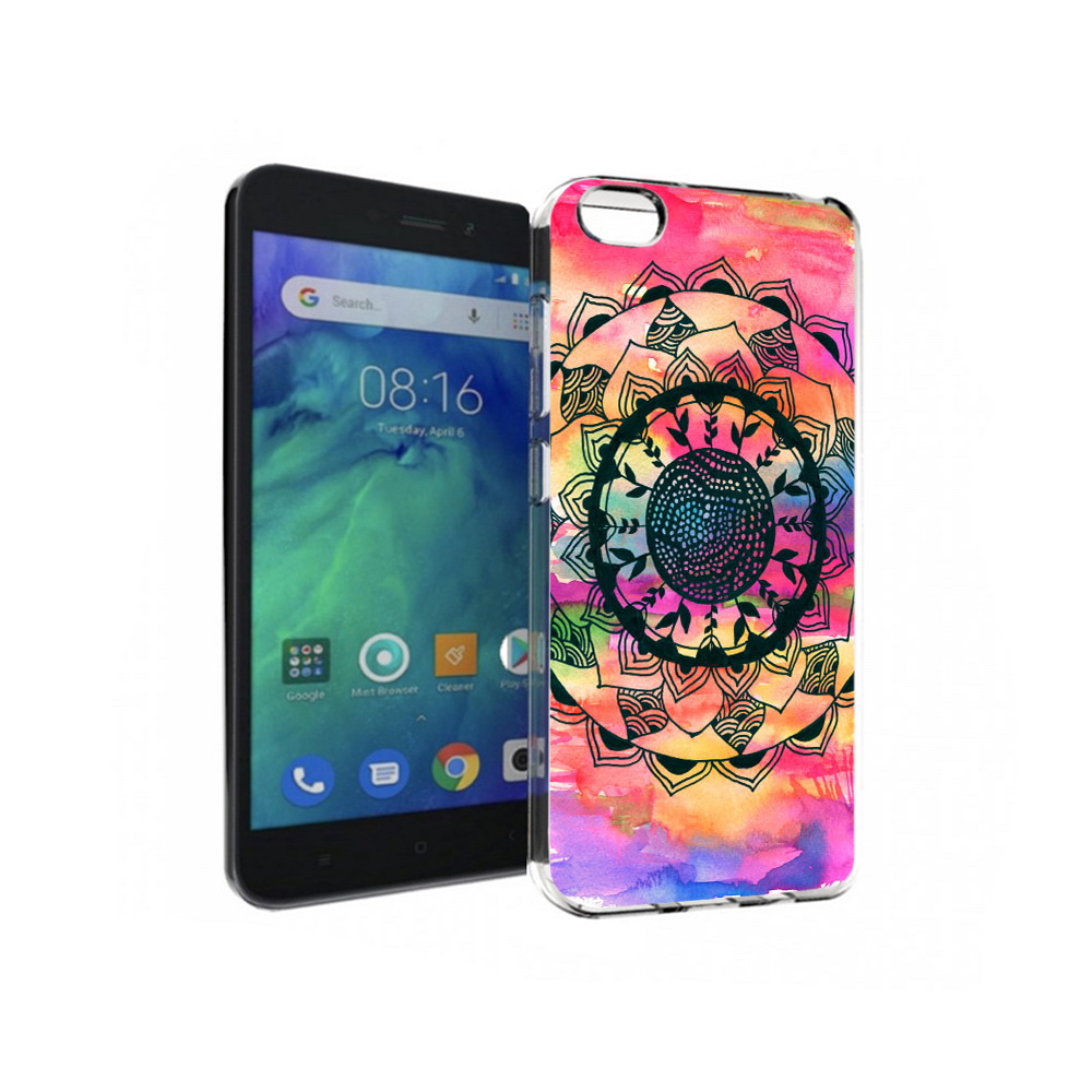 Чехол MyPads Tocco для Xiaomi Redmi Go яркая абстракция круглый цветок
