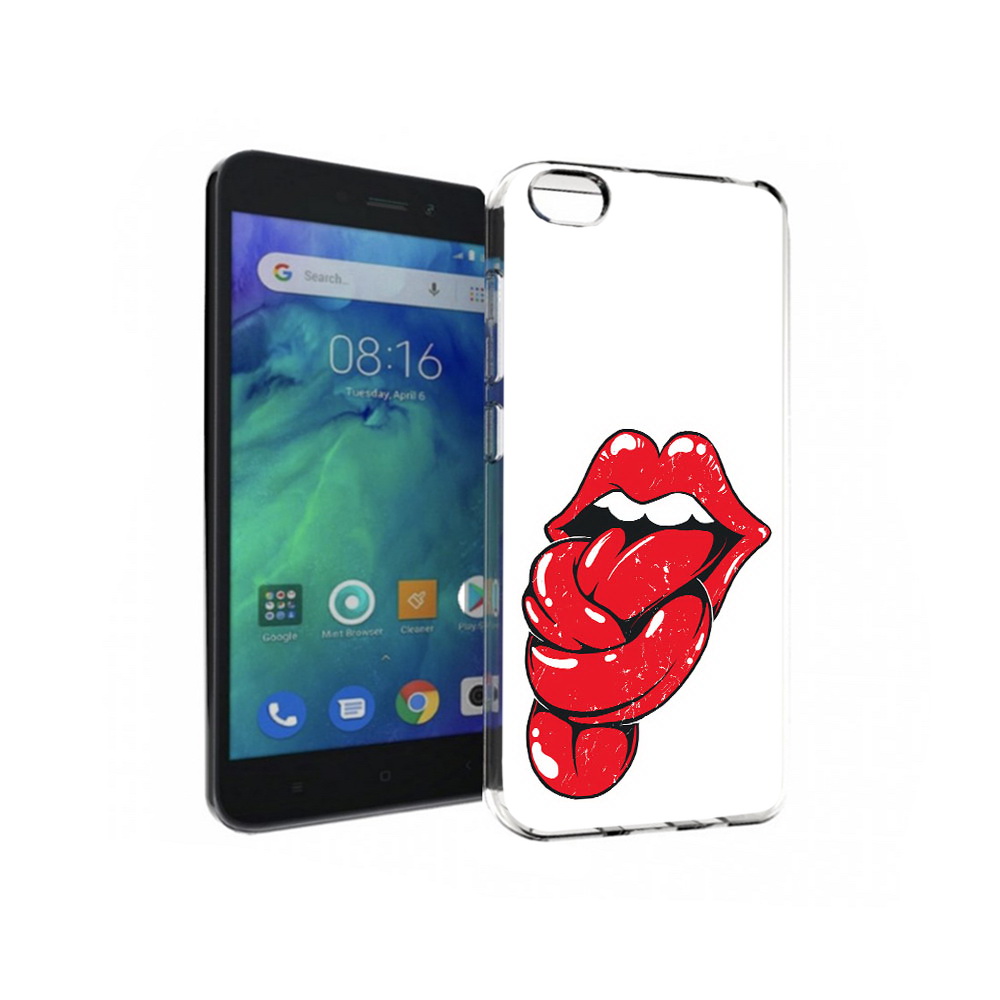 

Чехол MyPads Tocco для Xiaomi Redmi Go яркие губы с языком, Прозрачный, Tocco