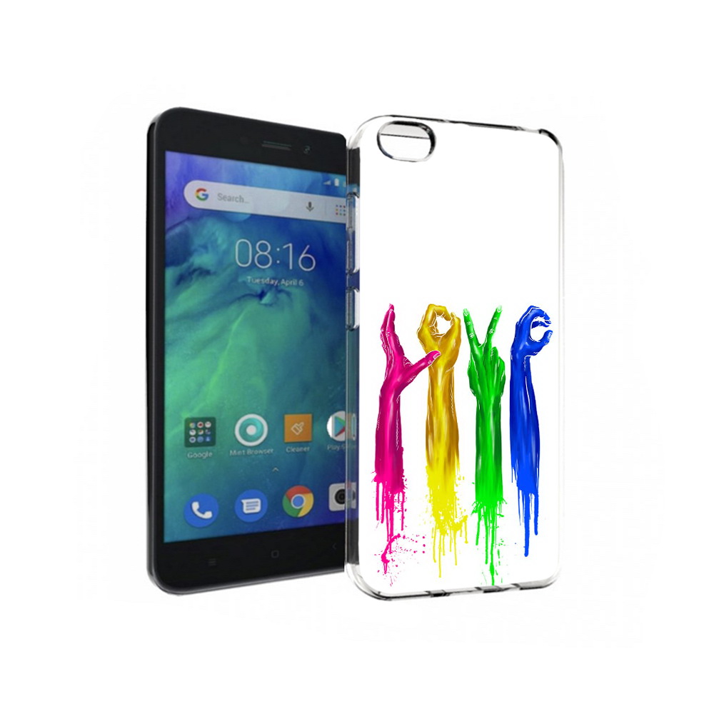 

Чехол MyPads Tocco для Xiaomi Redmi Go яркие руки love, Прозрачный, Tocco