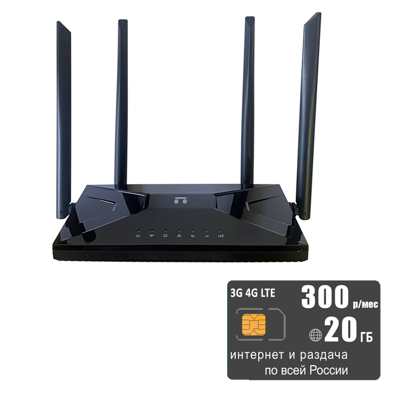 

Wi-Fi роутер с LTE-модулем NETIS MW5360 (komplekt-netis-tele2-20gb-SG-sb), MW5360