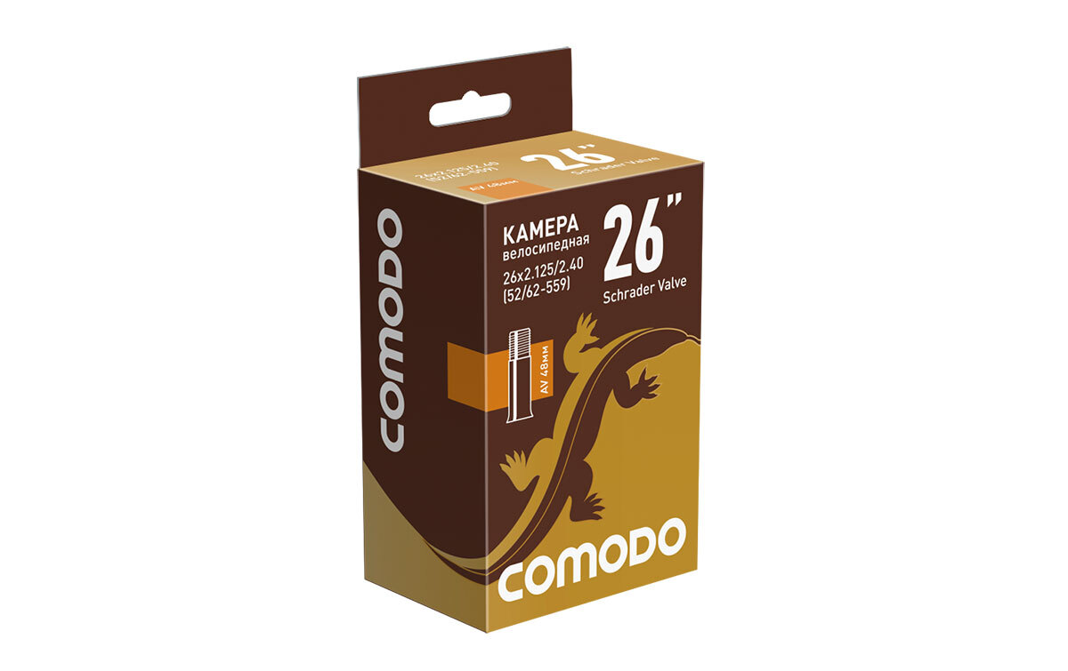 

Камера COMODO 26 x 2.125/2.40 (52/62 - 559) AV48 мм бутиловая (50), Черный, бутиловая