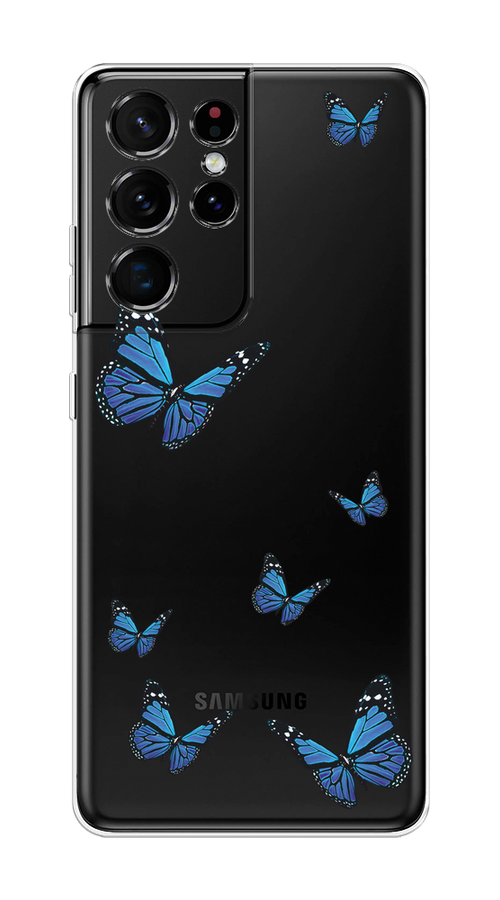 

Чехол на Samsung Galaxy S21 Ultra "Blue butterflies", Синий;черный, 2102250-1