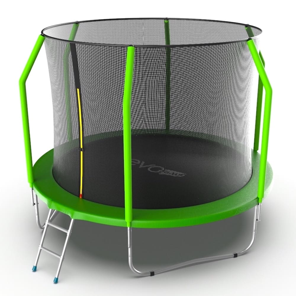 фото Батут с внутренней сеткой и лестницей evo jump cosmo 10ft (green) + нижняя сеть