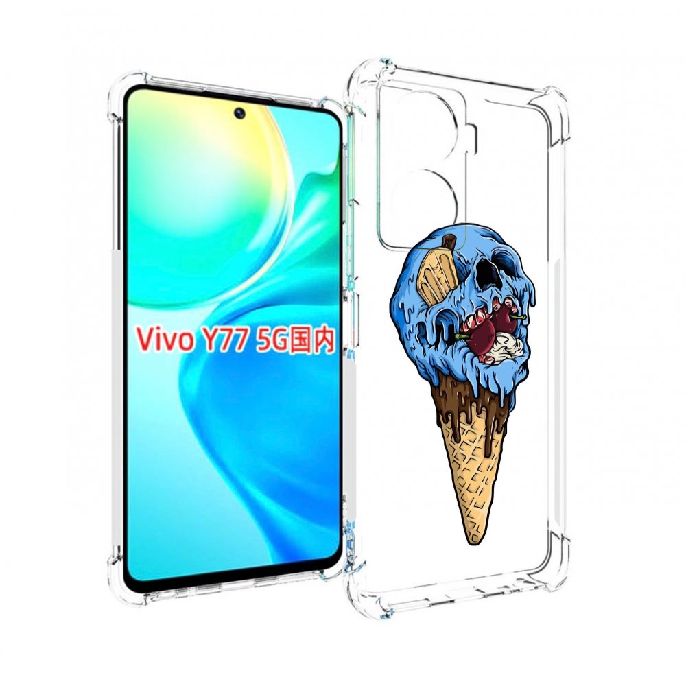 

Чехол MyPads мороженное череп для Vivo Y77 5G, Прозрачный, Tocco