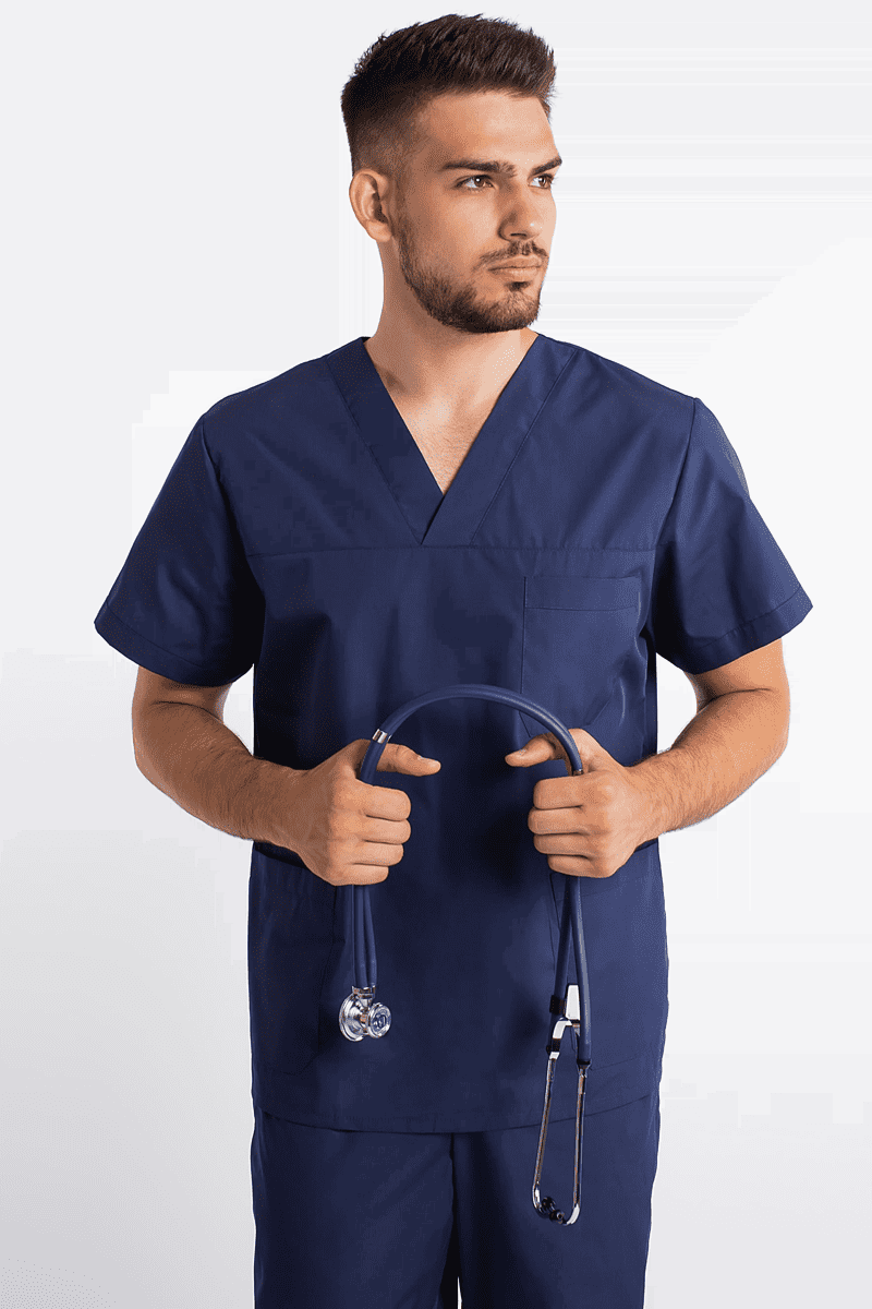 Рубашка медицинская мужская Медицинский Мир Хирург-т синяя 60 RU