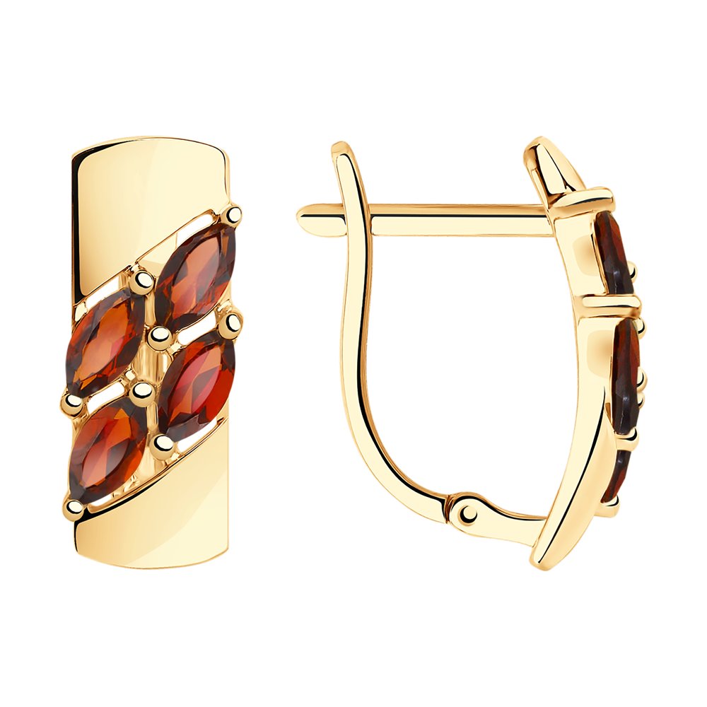 

Серьги из красного золота с гранатом Diamant 51-320-00340-1, 51-320-00340-1