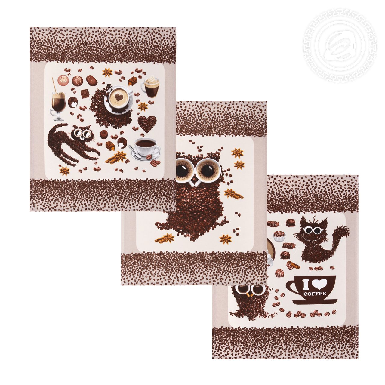 фото Набор полотенец из рогожки кофе-брейк 45х60 (2 шт.) арт дизайн