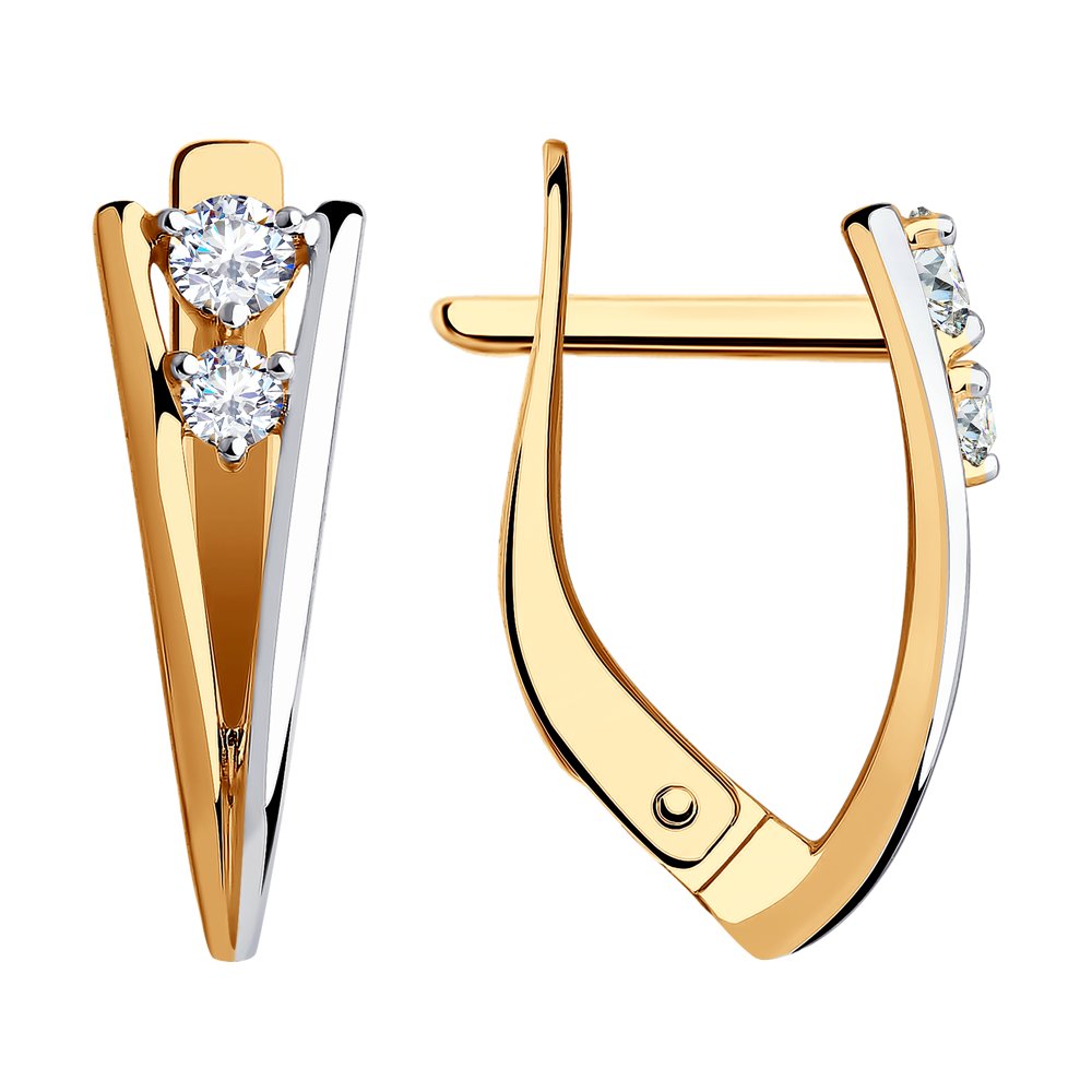 

Серьги из красного золота с фианитом Diamant 51-120-00755-1, 51-120-00755-1