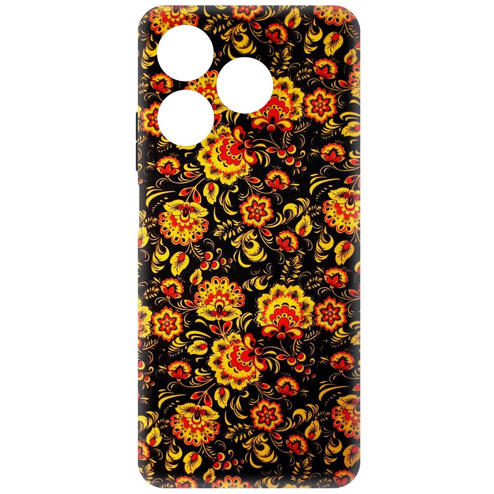 

Чехол-накладка Krutoff Soft Case Хохлома для Realme C61 черный