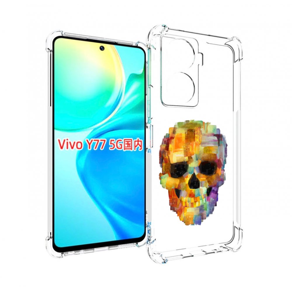 

Чехол MyPads нарисованный череп для Vivo Y77 5G, Прозрачный, Tocco