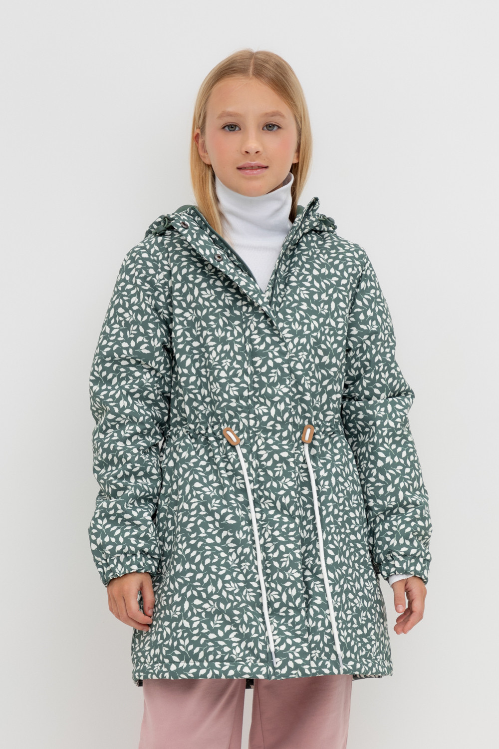 Пальто детское Crockid 2G LJKT 052 1, зеленый мох, листья, 128 пальто утепленное женское icepeak addia зеленый