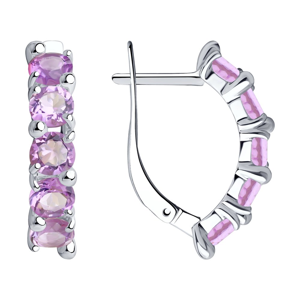 

Серьги из серебра Diamant 94-320-00346-3, аметист, 94-320-00346-3
