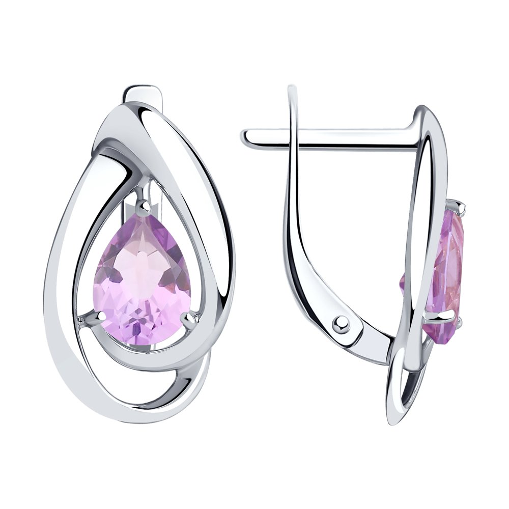 

Серьги из серебра Diamant 94-320-00594-3, аметист, 94-320-00594-3