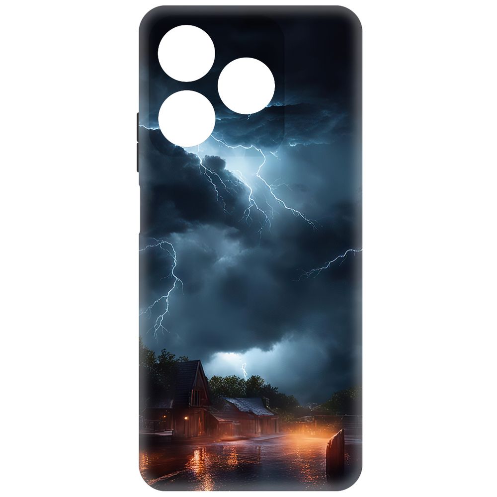 

Чехол-накладка Krutoff Soft Case Ночная гроза для Realme C61 черный