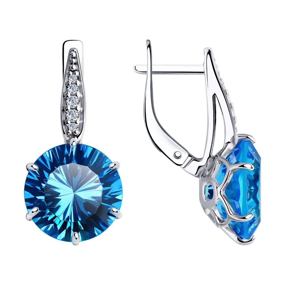 

Серьги из серебра с фианитом/стеклом Diamant 94-120-00995-1, 94-120-00995-1