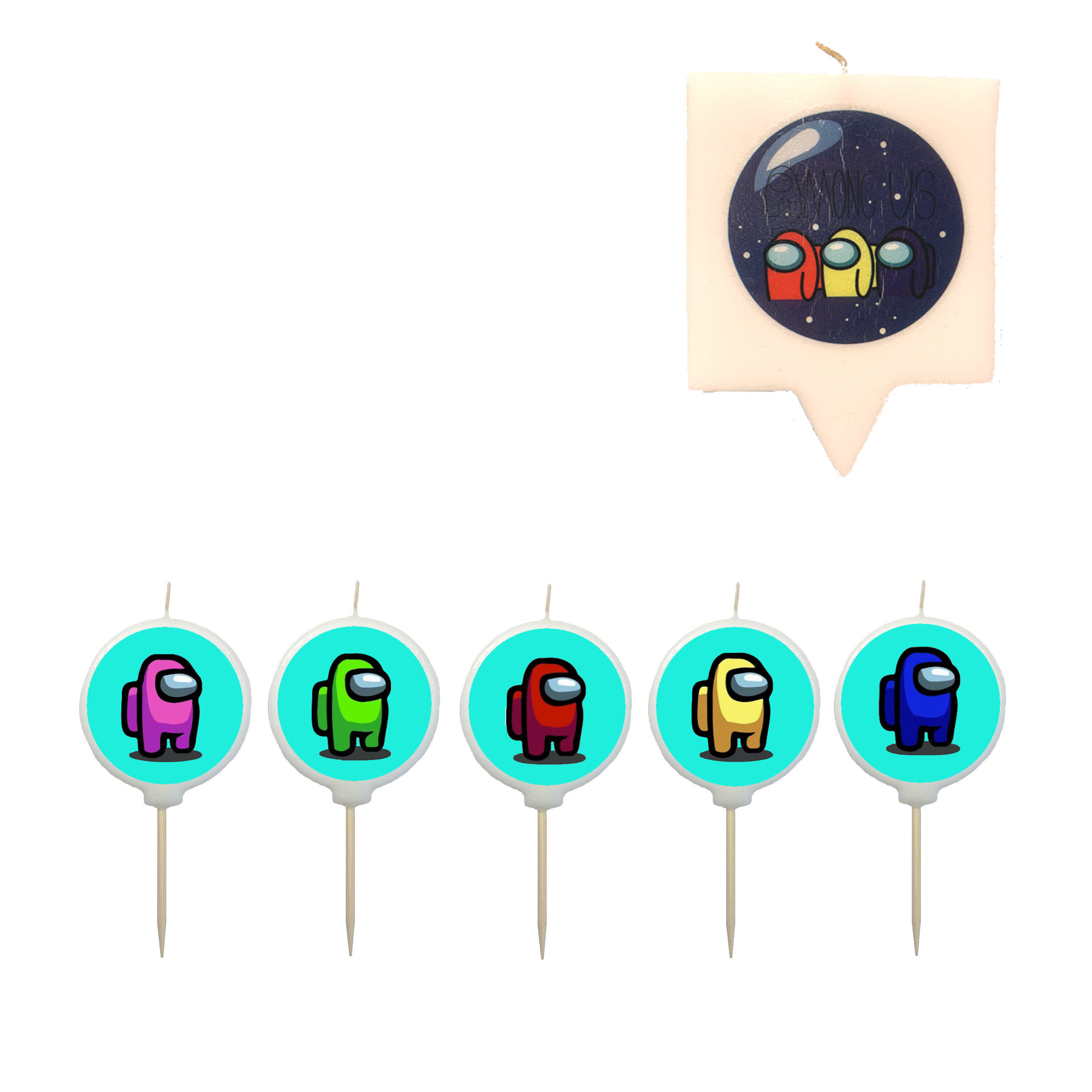 

Набор из 6 свечей для торта Simparty герои игр и мультфильмов, setcand106