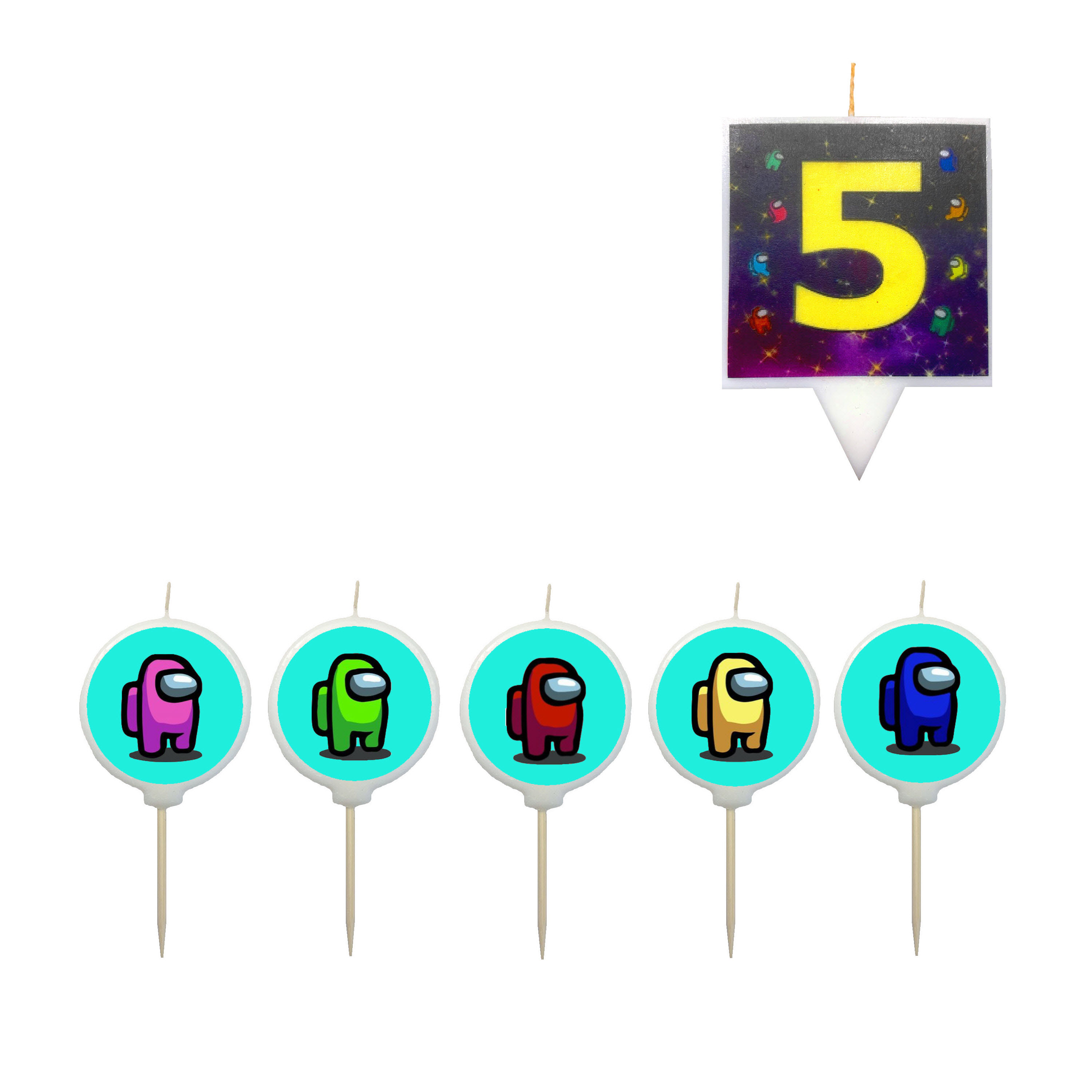 

Набор из 6 свечей для торта Simparty герои игр и мультфильмов, setcand108