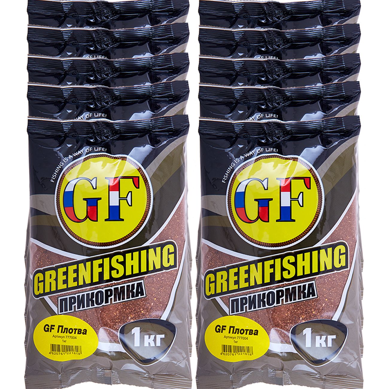 

Прикормка натуральная GreenFishing GF, Плотва, 10 кг, GF