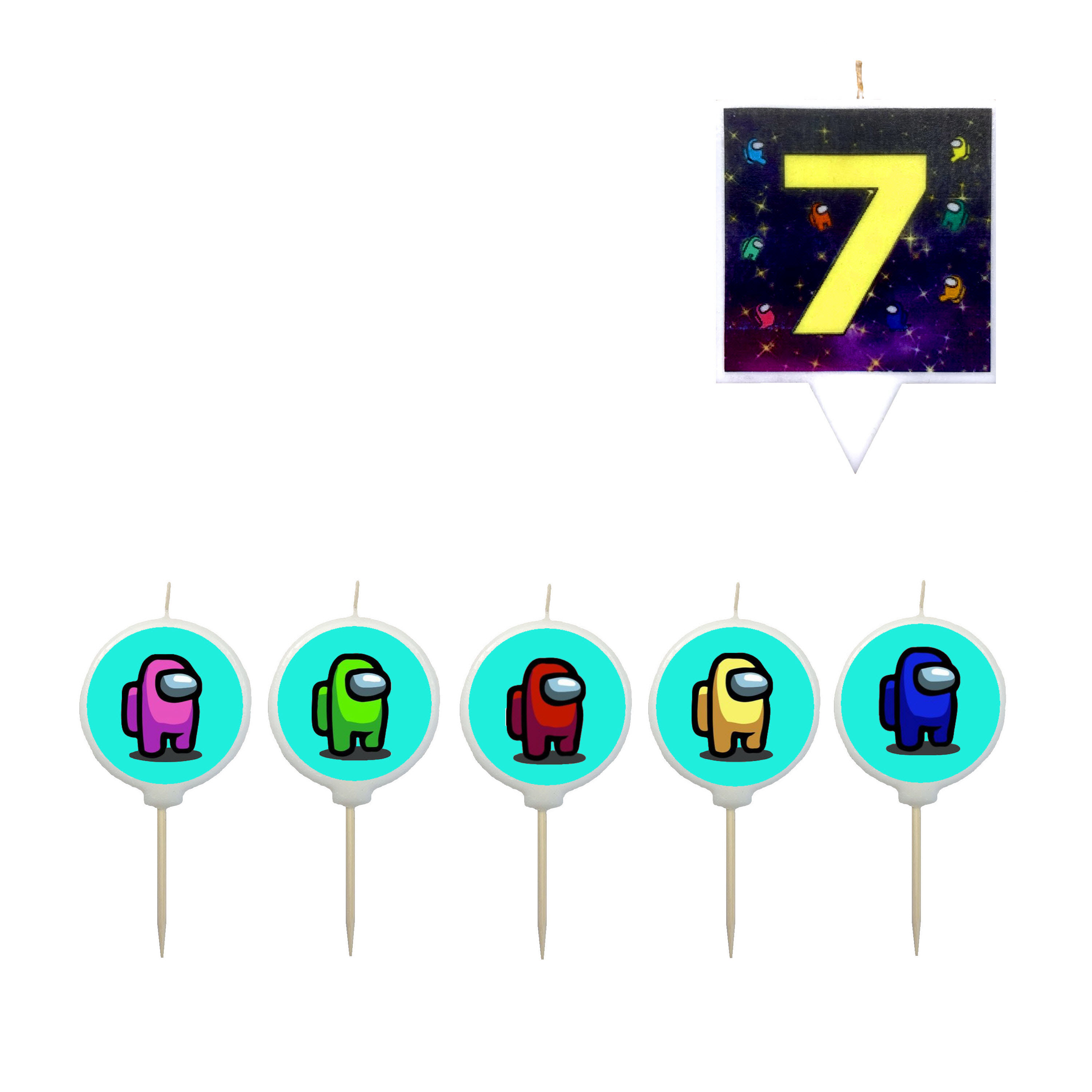 

Набор из 6 свечей для торта Simparty герои игр и мультфильмов, setcand110