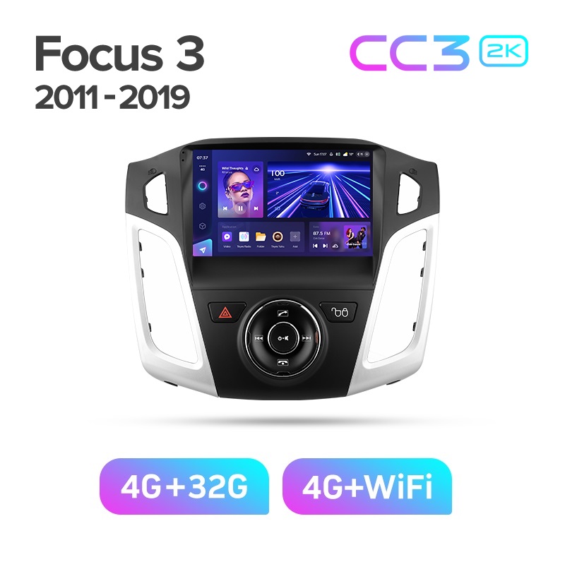 Магнитола TEYES FORD FOCUS 3 2011-2019 грамка с джостиком и кнопкой CC3 2K 432ГБ 3489000₽