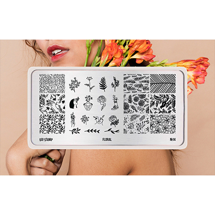 

Пластина для стемпинга Go!Stamp №14, Floral, Серебристый