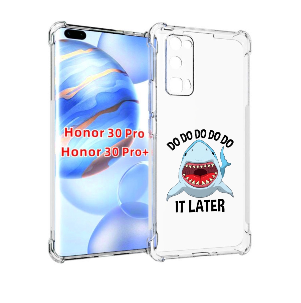 

Чехол бампер MyPads Акула для Honor 30 Pro, Прозрачный, Tocco