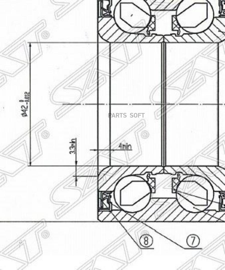 

Подшипник Перед Ступицы Mazda 3/Axela Bk , Bl 03-, Mazda 6 07- (С Abs) Sat арт. ST-BBM2-3