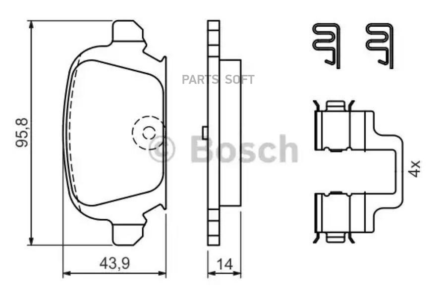 

Тормозные колодки Bosch задние дисковые 986424528