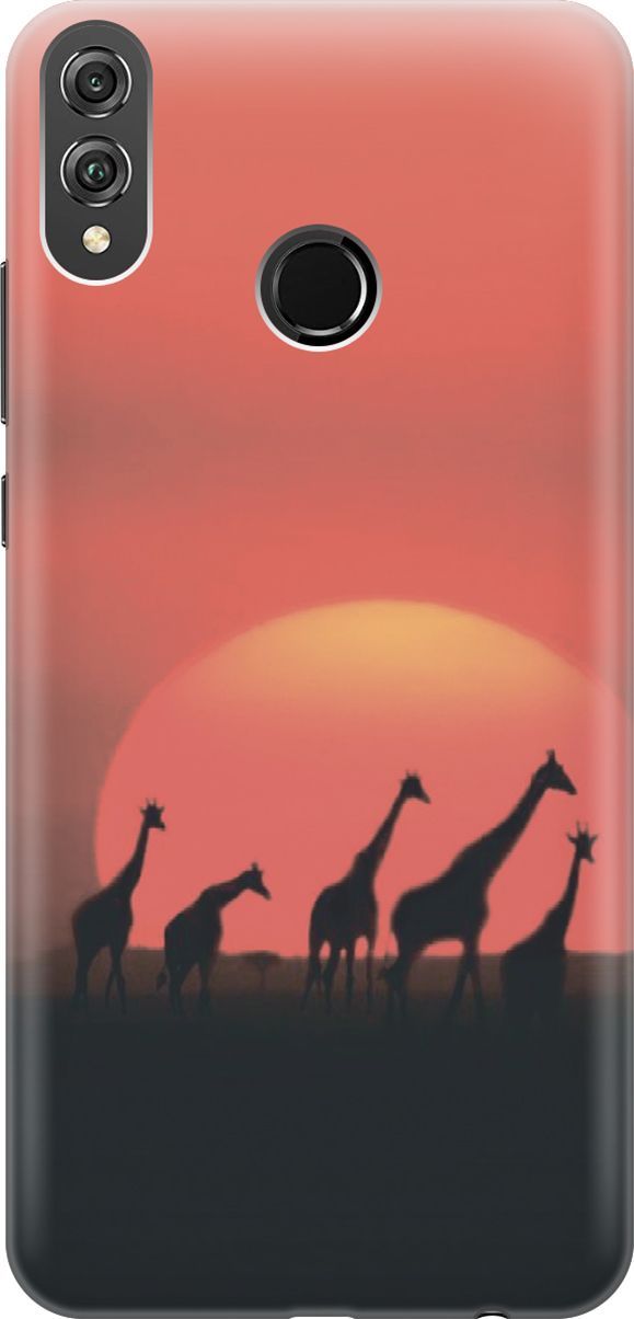 

Силиконовый чехол на Honor 8X 8Х с принтом "Жирафы", Красный, 6384